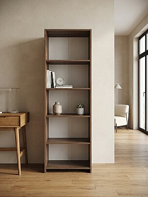 5 Raflı Kitaplık %100 MDF - Ceviz - 2