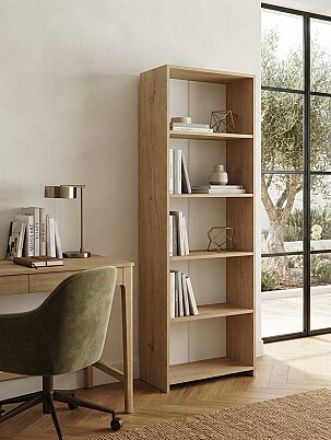 5 Raflı Kitaplık %100 MDF - Safir Meşe - 2
