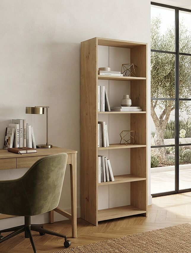 5 Raflı Kitaplık %100 MDF - Safir Meşe - 2