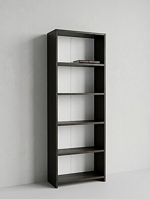 5 Raflı Kitaplık %100 MDF - Siyah - 5
