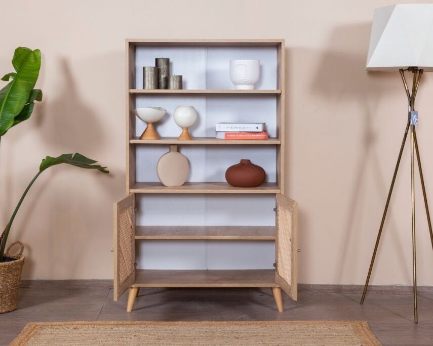 Calvin Ahşap Kapak Detaylı Kitaplık - 5