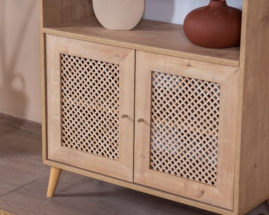 Calvin Ahşap Kapak Detaylı Kitaplık - 4