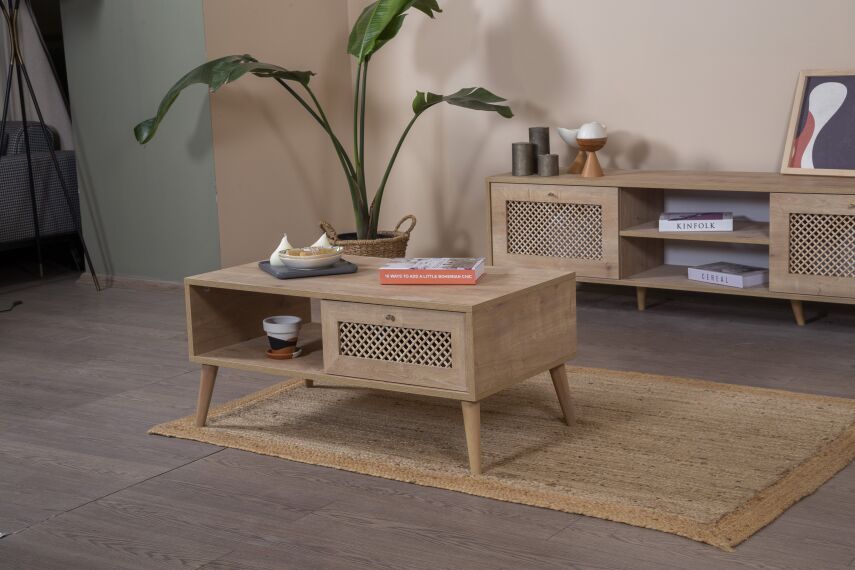 Calvin Ahşap Kapak Detaylı Orta Sehpa - 2