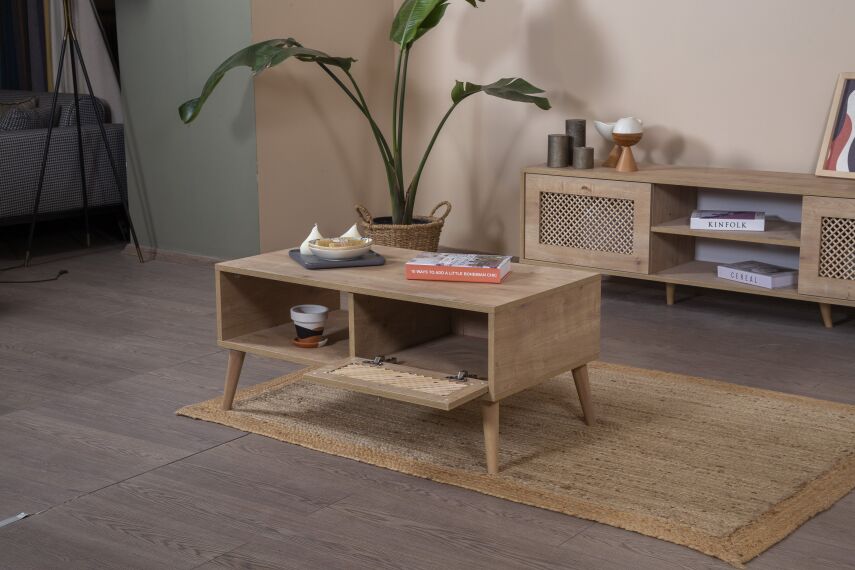 Calvin Ahşap Kapak Detaylı Orta Sehpa - 3