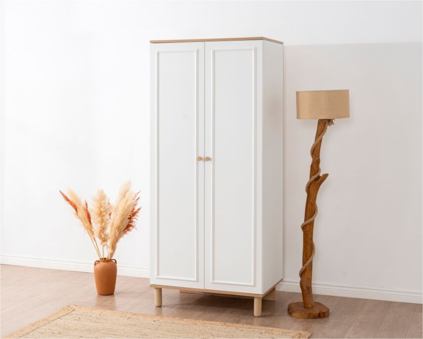 İdea Beyaz Detaylı 2 Kapaklı Gardırop - 2