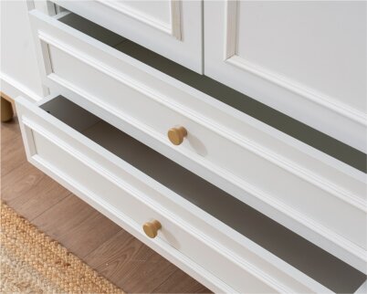 İdea Beyaz Detaylı 3 Kapaklı Gardırop - 5