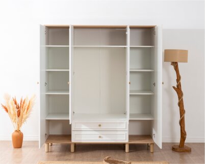 İdea Beyaz Detaylı 4 Kapaklı Gardırop - 3