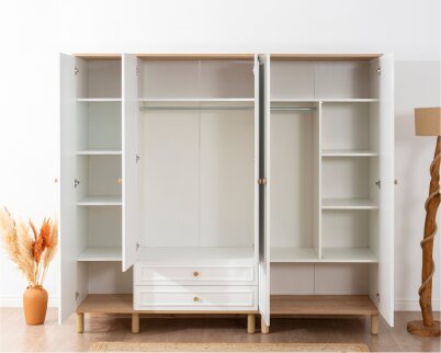 İdea Beyaz Detaylı 5 Kapaklı Gardırop - 3