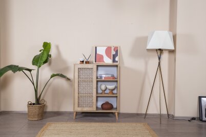 Calvin Ahşap Kapak Detaylı Çok Amaçlı dolap - 