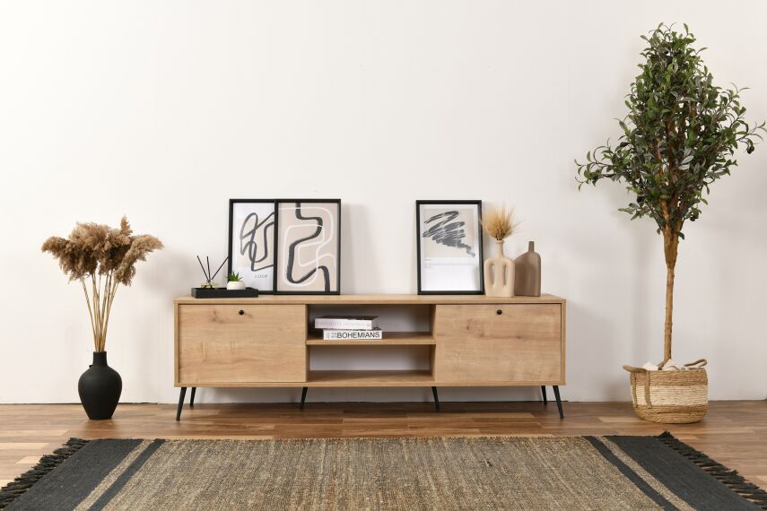 Calvin Düz 2 Kapaklı TV Ünitesi 180 cm - 1