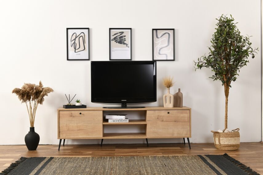 Calvin Düz 2 Kapaklı TV Ünitesi 180 cm - 2