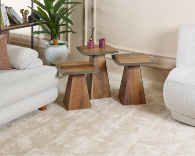 Giza Doğal Ceviz Kaplama Servis Sehpası (Ceviz) - 