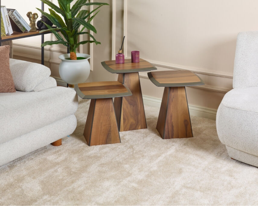 Giza Doğal Ceviz Kaplama Servis Sehpası (Ceviz) - 1