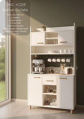 Lunea Modern Kahve Dolabı Tekli DNC-KD3T - 