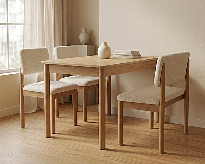 Nuu Minimal 2 Sandalye 1 Sırtlı Bench Mutfak Masa Takımı - 2