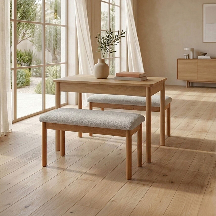 Nuu Minimal 2 Sırtsız Bench 1 Masa Mutfak Masa Takımı - 2