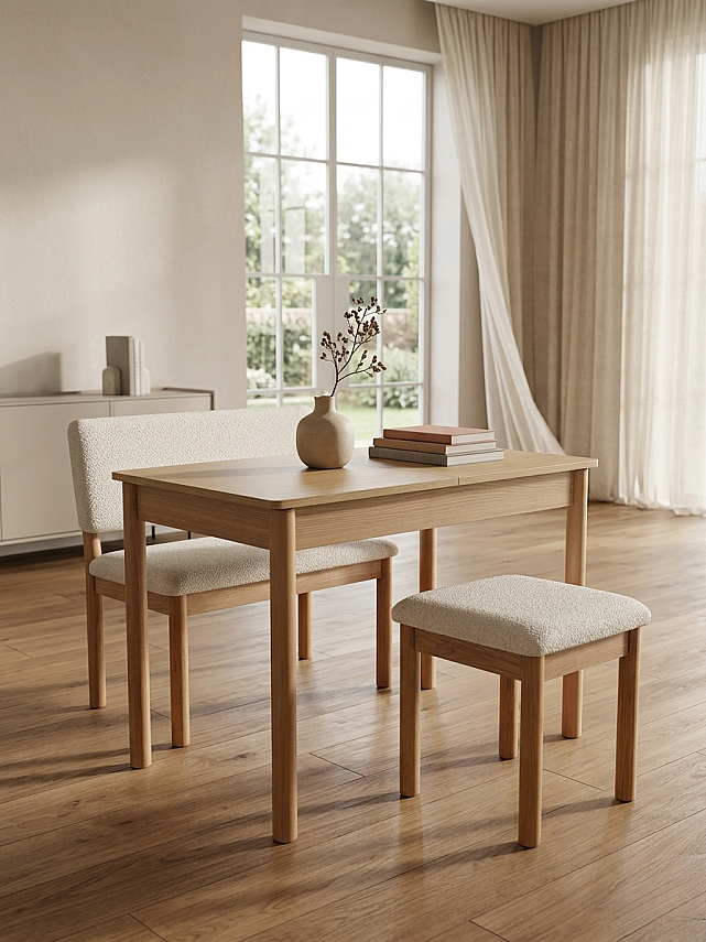 nuu minimal 2 Tabure 1 Sırtlı Bench Mutfak Masa Takımı - 4