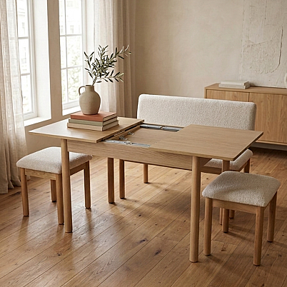 nuu minimal 2 Tabure 1 Sırtlı Bench Mutfak Masa Takımı - 5