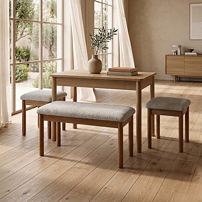 nuu minimal 2 Tabure 1 Sırtsız Bench Mutfak Masa Takımı - 2