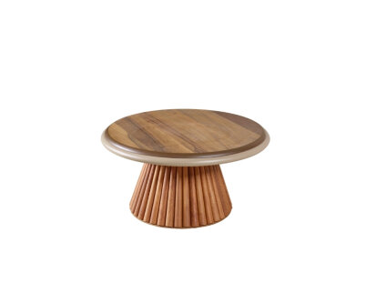 Somera Doğal Ceviz Kaplama Masa Takımı 4 Sandalye 1 Masa 100Ø + Orta Sehpa + Servis Sehpası - 9