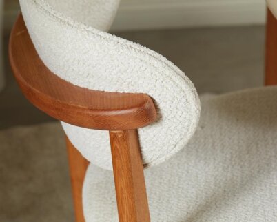 Somera Doğal Ceviz Kaplama Masa Takımı 6 Sandalye 1 Masa + Orta Servis + Servis Sehpası - 9