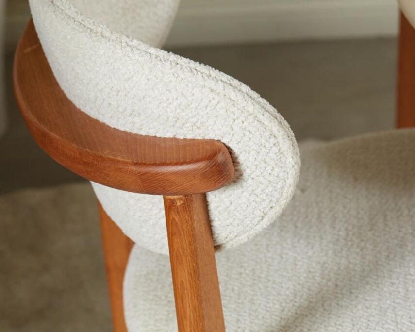 Somera Doğal Ceviz Kaplama Masa Takımı 6 Sandalye 1 Masa + Orta Servis + Servis Sehpası - 9