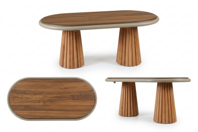 Somera Doğal Ceviz Kaplama Sabit Masa 90x170 - 2