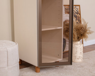 İtra1 Kapaklı Gardırop Krem Gövde (Cam Kapak) - 6