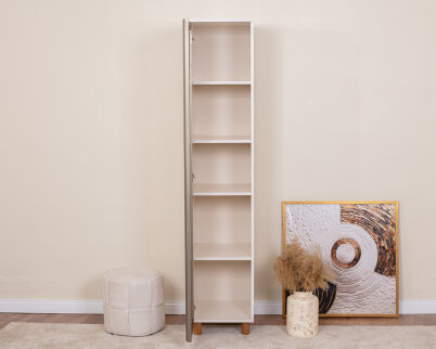 İtra1 Kapaklı Gardırop Krem Gövde (Cam Kapak) - 3