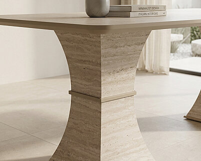 Velora Traverten Masa Takımı 1 Masa 6 Sandalye (170 x 90) - 3
