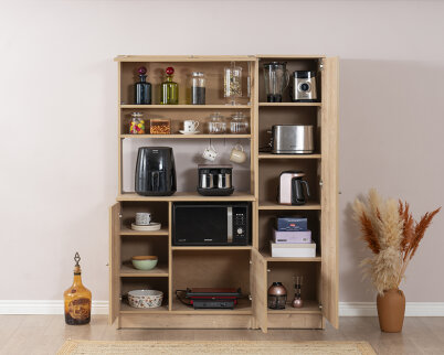 Vetra Kahve Köşesi Meşe Jüt Kumaş Set - 3