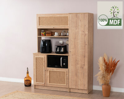 Vetra Kahve Köşesi Meşe Jüt Kumaş Set - 