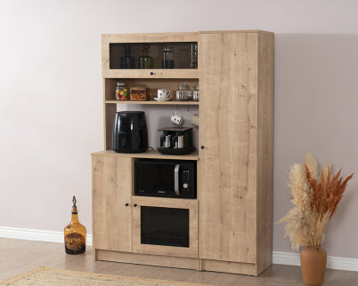 Vetra Kahve Köşesi Meşe Tel Set - 3