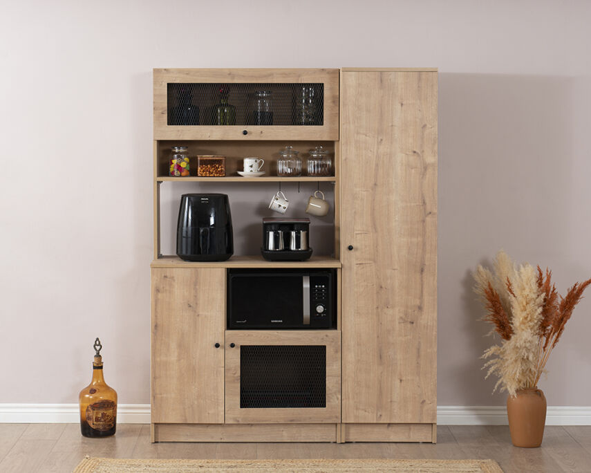 Vetra Kahve Köşesi Meşe Tel Set - 4