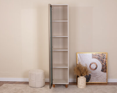 İtra 1 Kapaklı Gardırop Krem Gövde (Aynalı Kapak) - 3