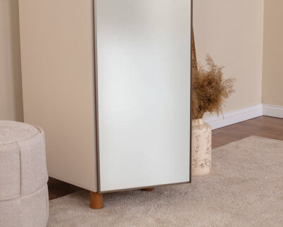 İtra 1 Kapaklı Gardırop Krem Gövde (Aynalı Kapak) - 5