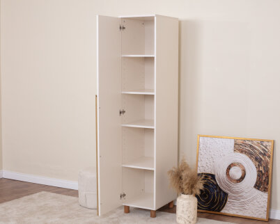 İtra 1 Kapaklı Gardırop Krem Gövde (Krem MDFLAM Kapak) - 2