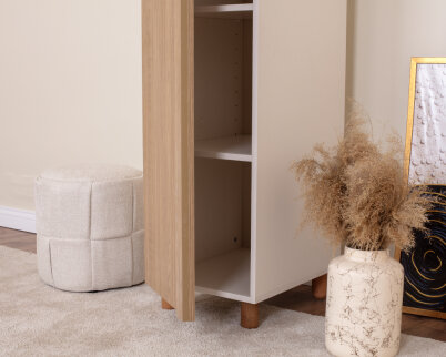 İtra 1 Kapaklı Gardırop Krem Gövde (Meşe MDFLAM Kapak) - 4