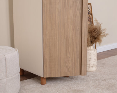 İtra 1 Kapaklı Gardırop Krem Gövde (Meşe MDFLAM Kapak) - 5