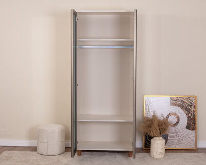 İtra 2 Kapaklı Gardırop Krem Gövde (Aynalı Kapak) - 3