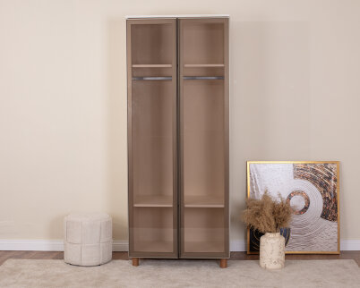 İtra 2 Kapaklı Gardırop Krem Gövde (Cam Kapak) - 2