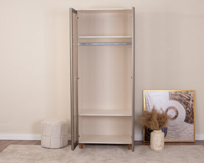 İtra 2 Kapaklı Gardırop Krem Gövde (Cam Kapak) - 3