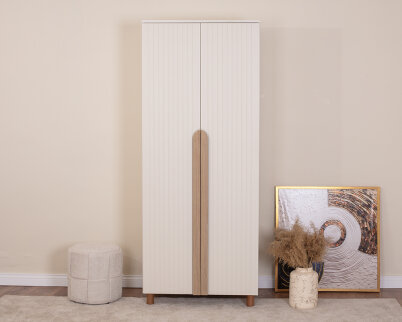 İtra 2 Kapaklı Gardırop Krem Gövde (Krem Lake Kapak) - 2