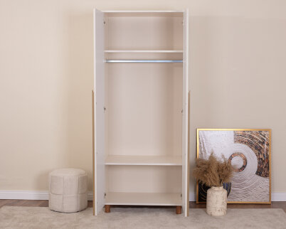 İtra 2 Kapaklı Gardırop Krem Gövde (Krem Lake Kapak) - 3