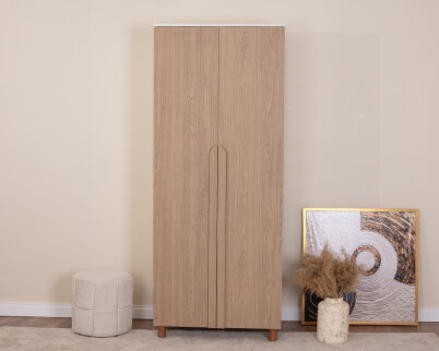 İtra 2 Kapaklı Gardırop Krem Gövde (Meşe MDFLAM Kapak) - 3