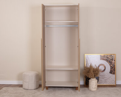 İtra 2 Kapaklı Gardırop Krem Gövde (Meşe MDFLAM Kapak) - 4