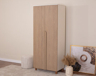 Vibe 2 Kapaklı Krem Gövde (Meşe MDFLAM Kapak) - 