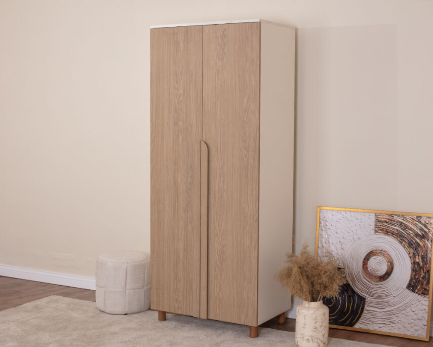 Vibe 2 Kapaklı Krem Gövde (Meşe MDFLAM Kapak) - 