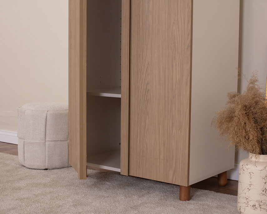 Vibe 2 Kapaklı Krem Gövde (Meşe MDFLAM Kapak) - 4