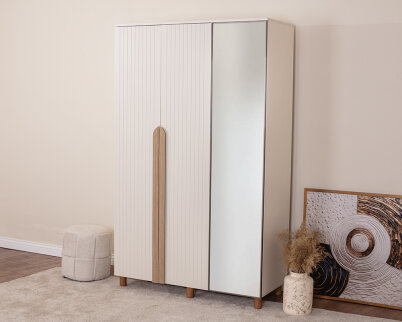 Vibe 3 Kapaklı Krem Gövde (2 Kapak Krem Lake 1 Kapak Aynalı) - 